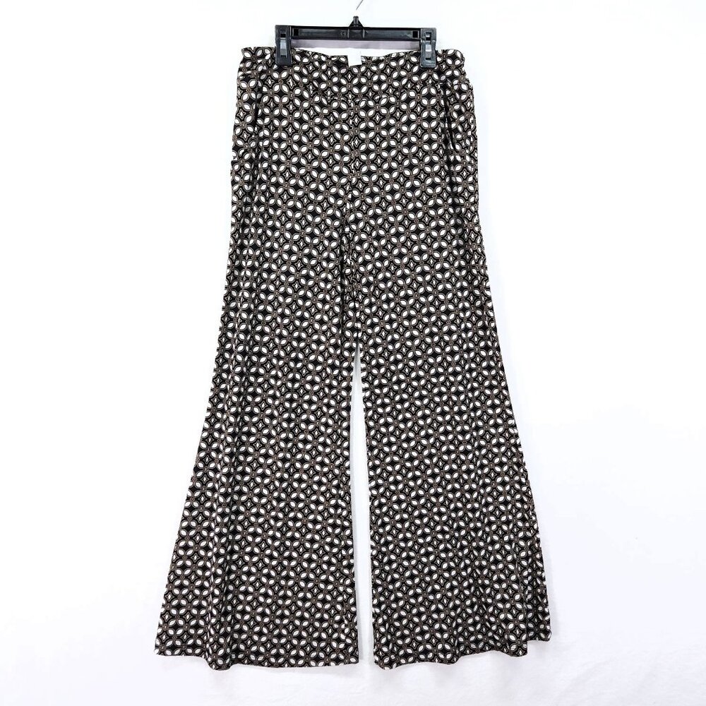 Joseph Ribkoff Pants Womens 8 Black White Print Wide Leg Pull On Dressy